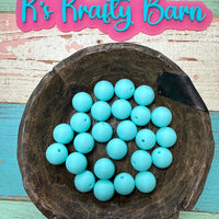 15mm Solid Silicone Beads- Seafoam K's Krafty Barn