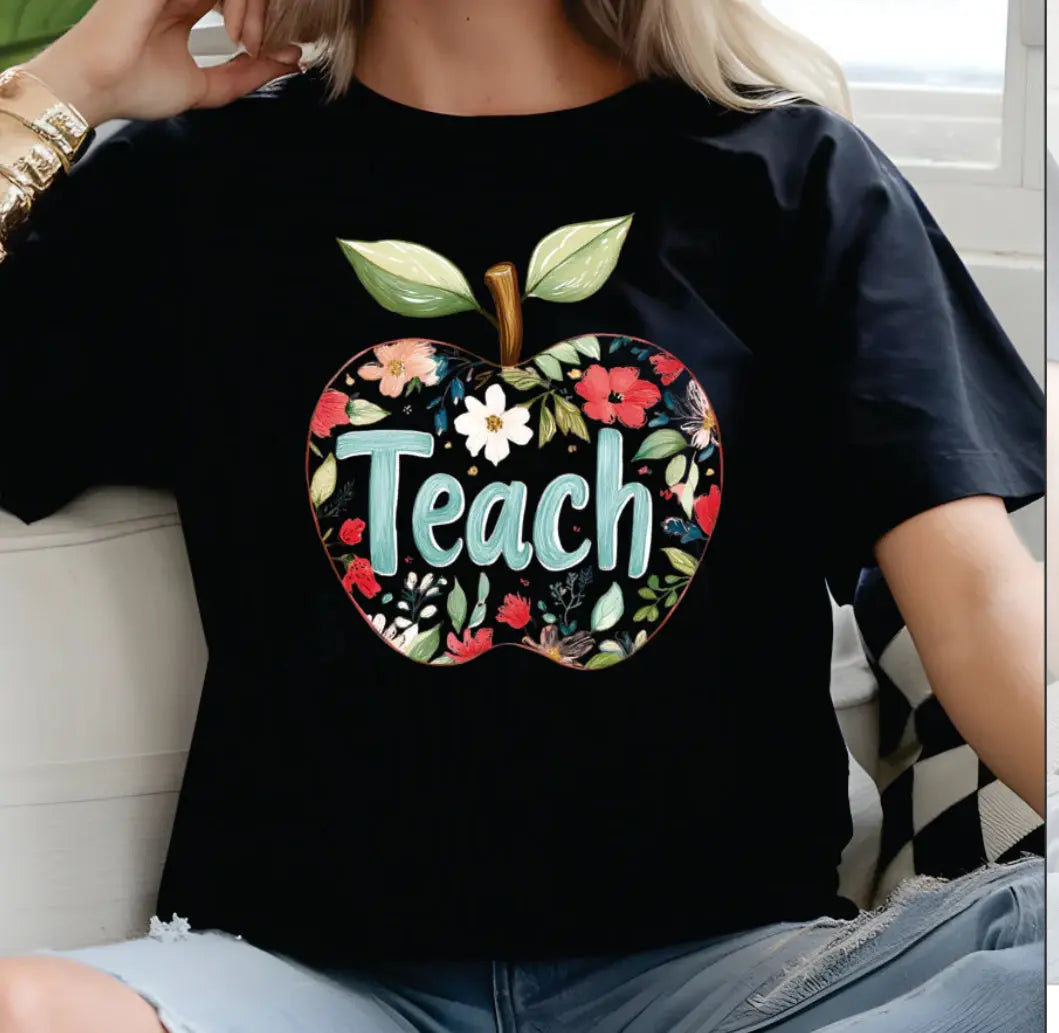 Teach floral apple K's Crafty Vibes Co.