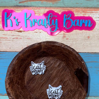 Silicone Focal Bead- White & Black cat mom K's Krafty Barn