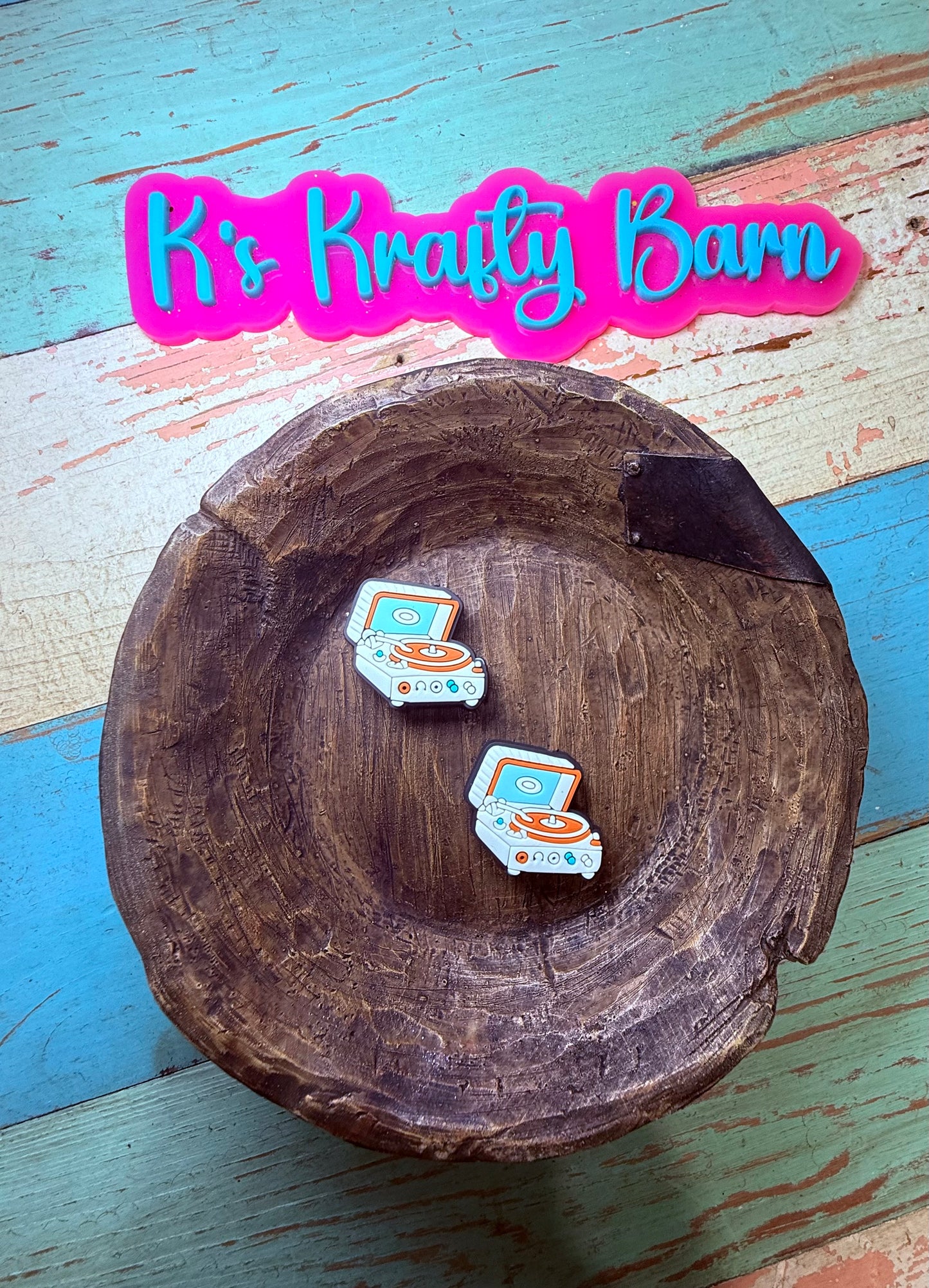 Wholesale Silicone Focal Bead- Record player