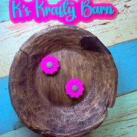 Silicone Focal Bead- Hot Pink Daisy flower K's Krafty Barn