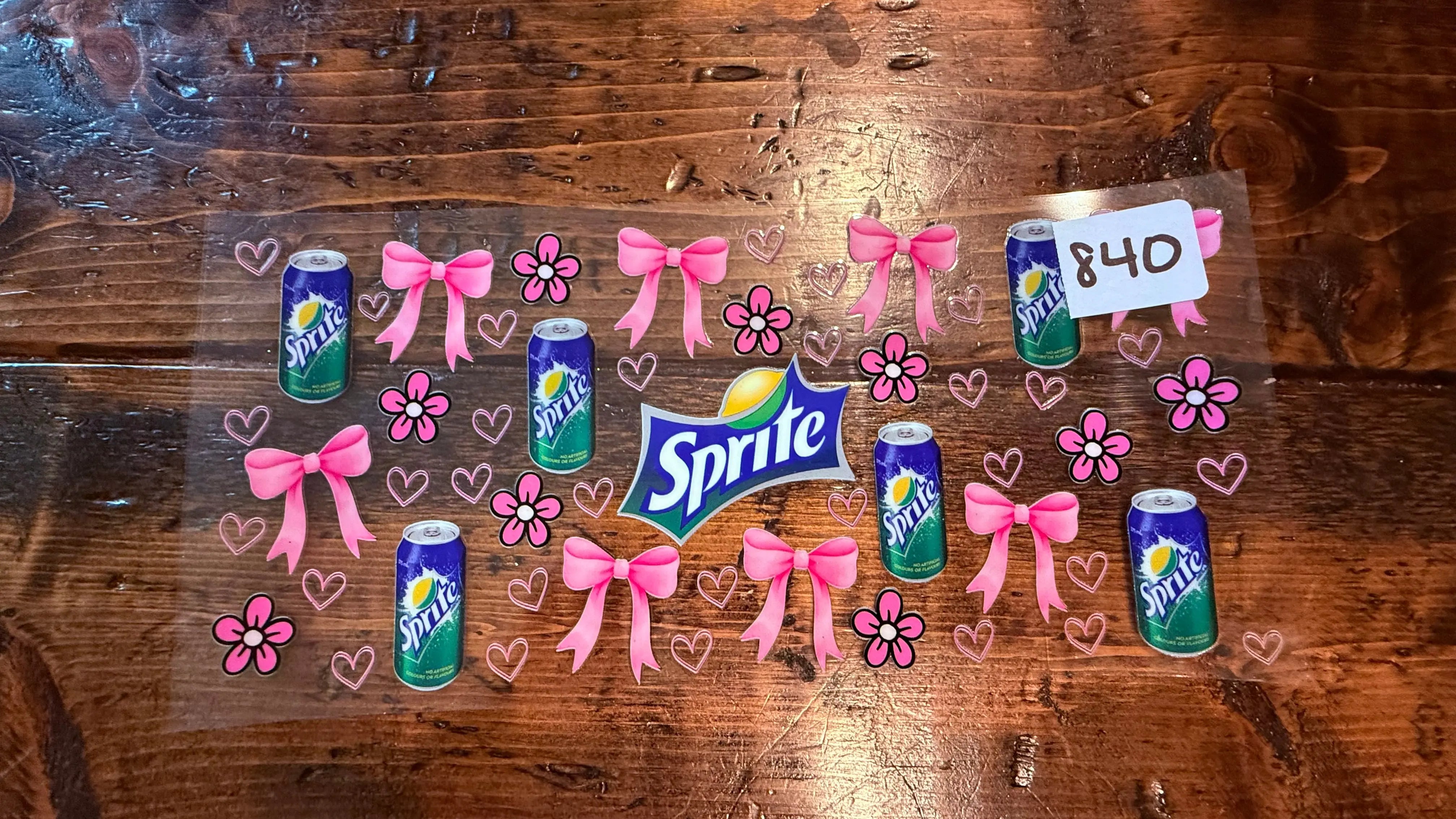 #840 Pink bows with can soda K's Krafty Barn