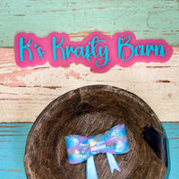Silicone Focal Bead- Cotton Candy swirl Opal bow K's Krafty Barn