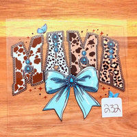 #232 Mama prints with a teal bow K's Krafty Barn