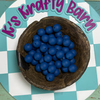 15mm Solid Silicone Beads- Dark Royal Blue