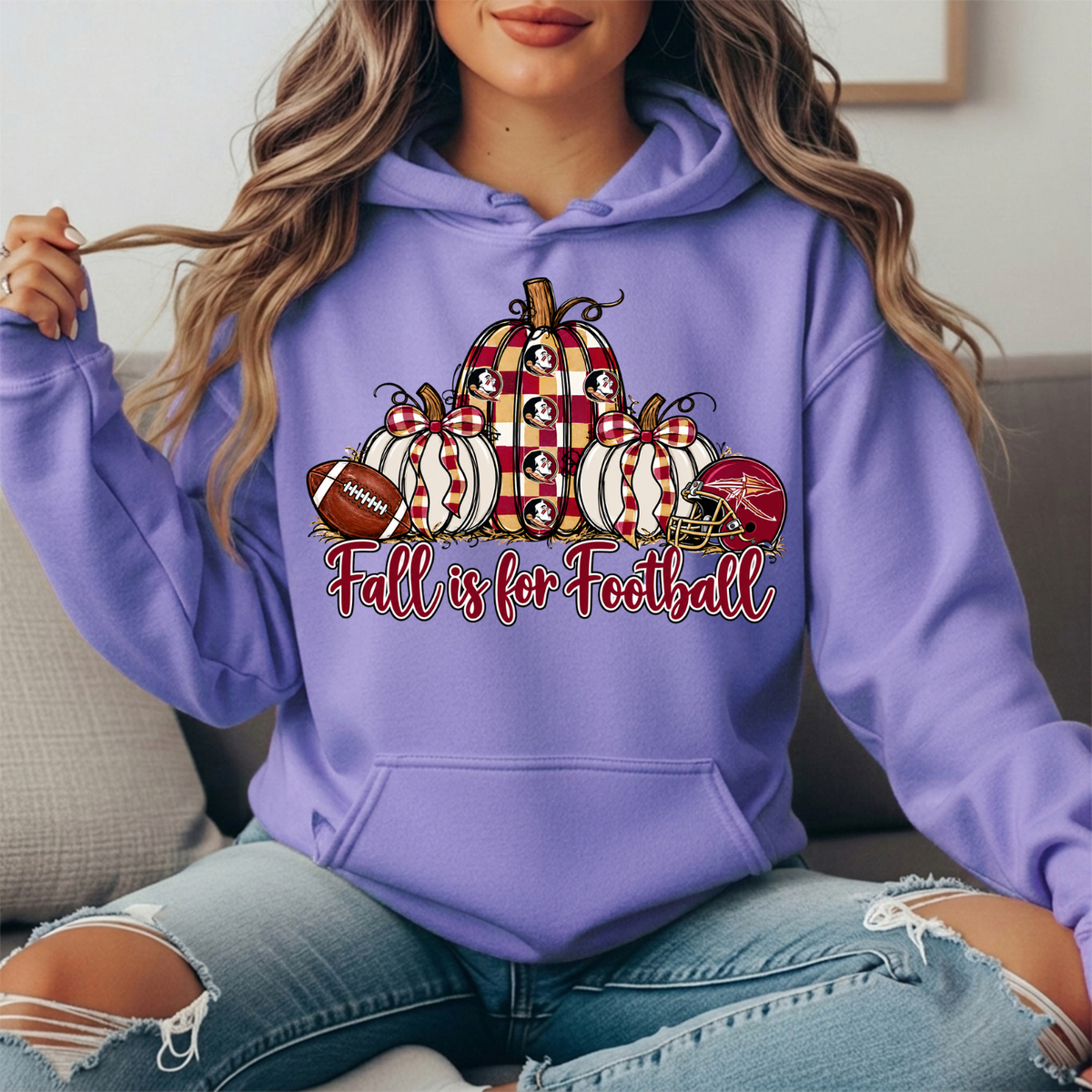 Florida State Fall Is for Football Pumpkin Graphic Hoodie