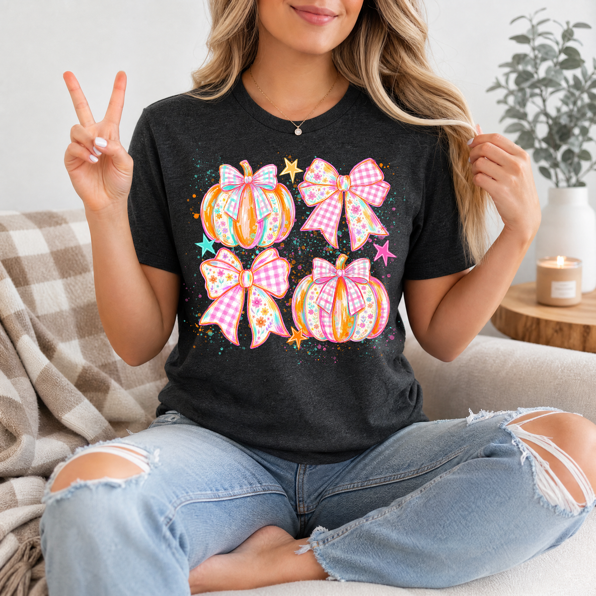Pumpkin Bows Premium Graphic Tee