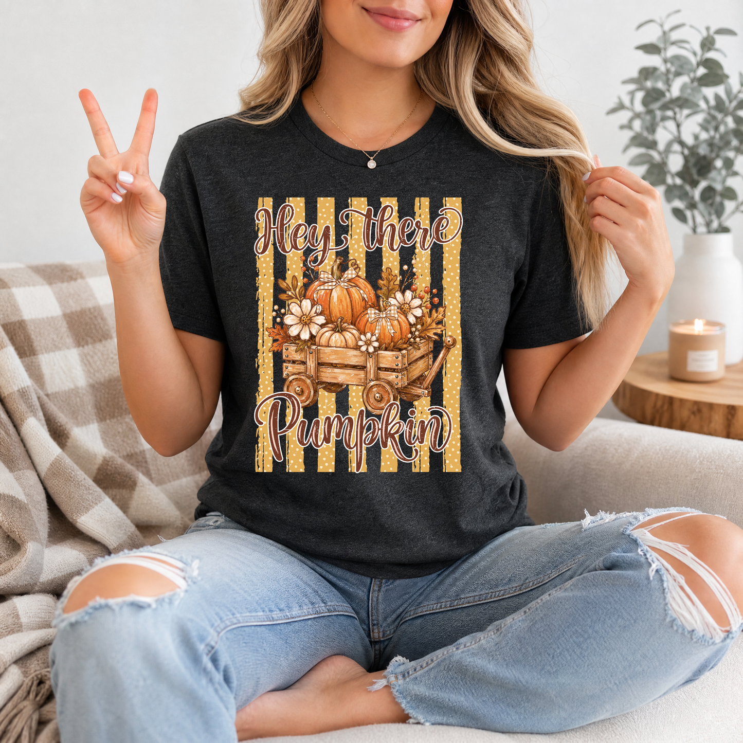 Hey There Pumpkin Cart Premium Graphic Tee