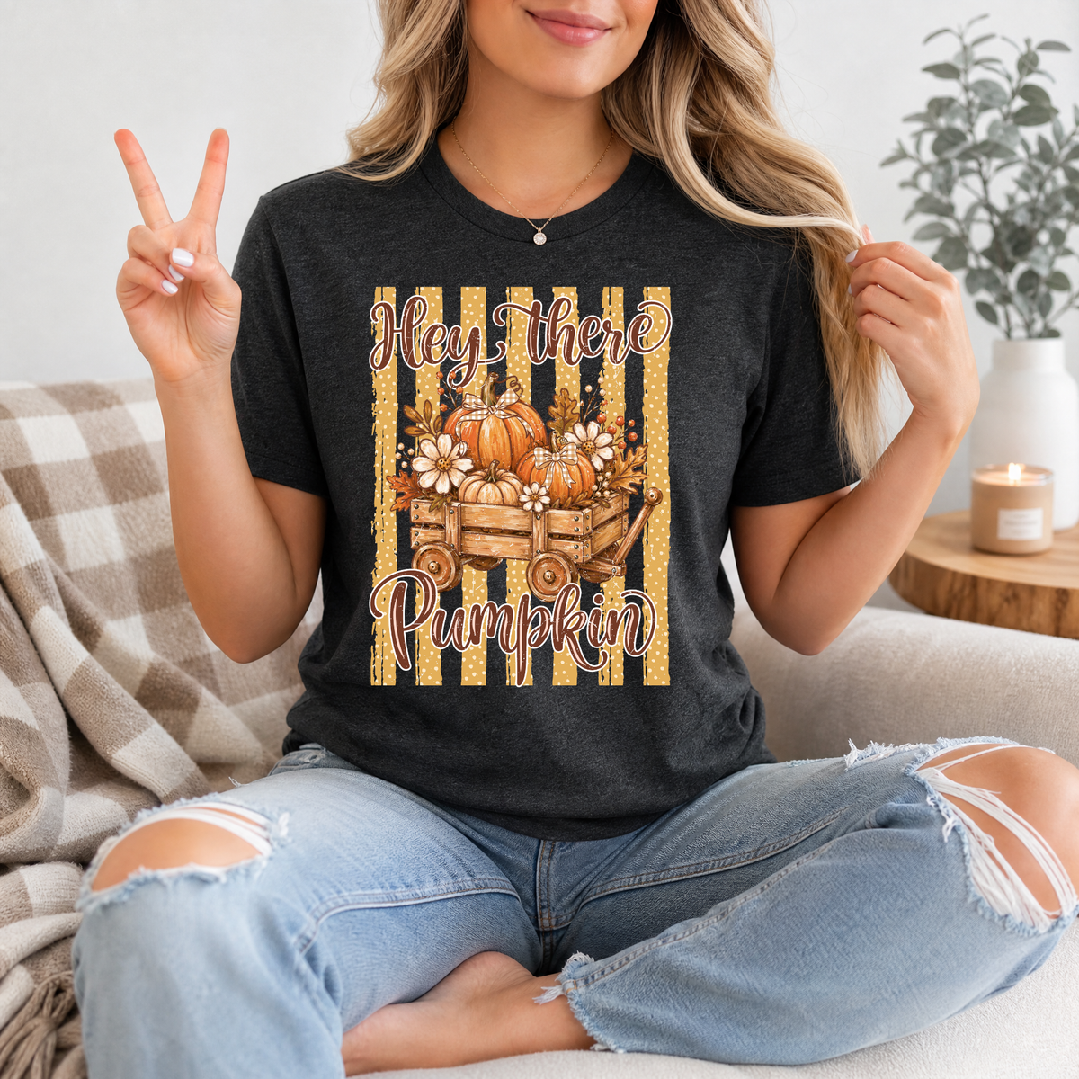 Hey There Pumpkin Cart Premium Graphic Tee