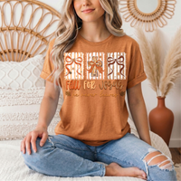 Fall for Jesus He Never Leaves Christian Graphic Tee