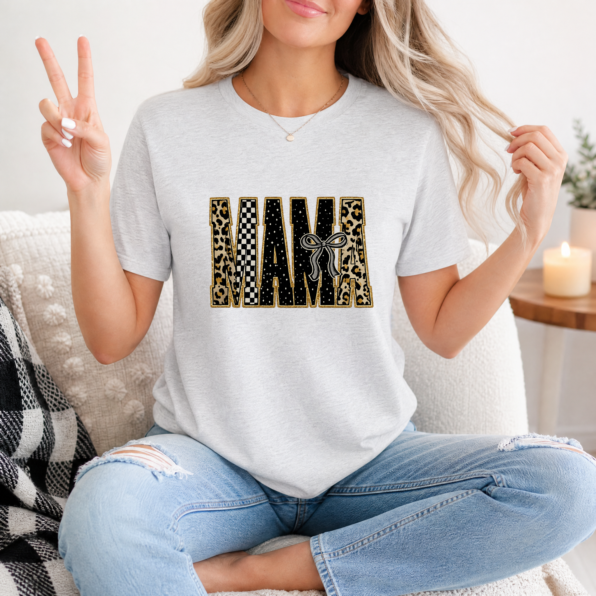 Mama Mixed Pattern Premium Graphic Tee