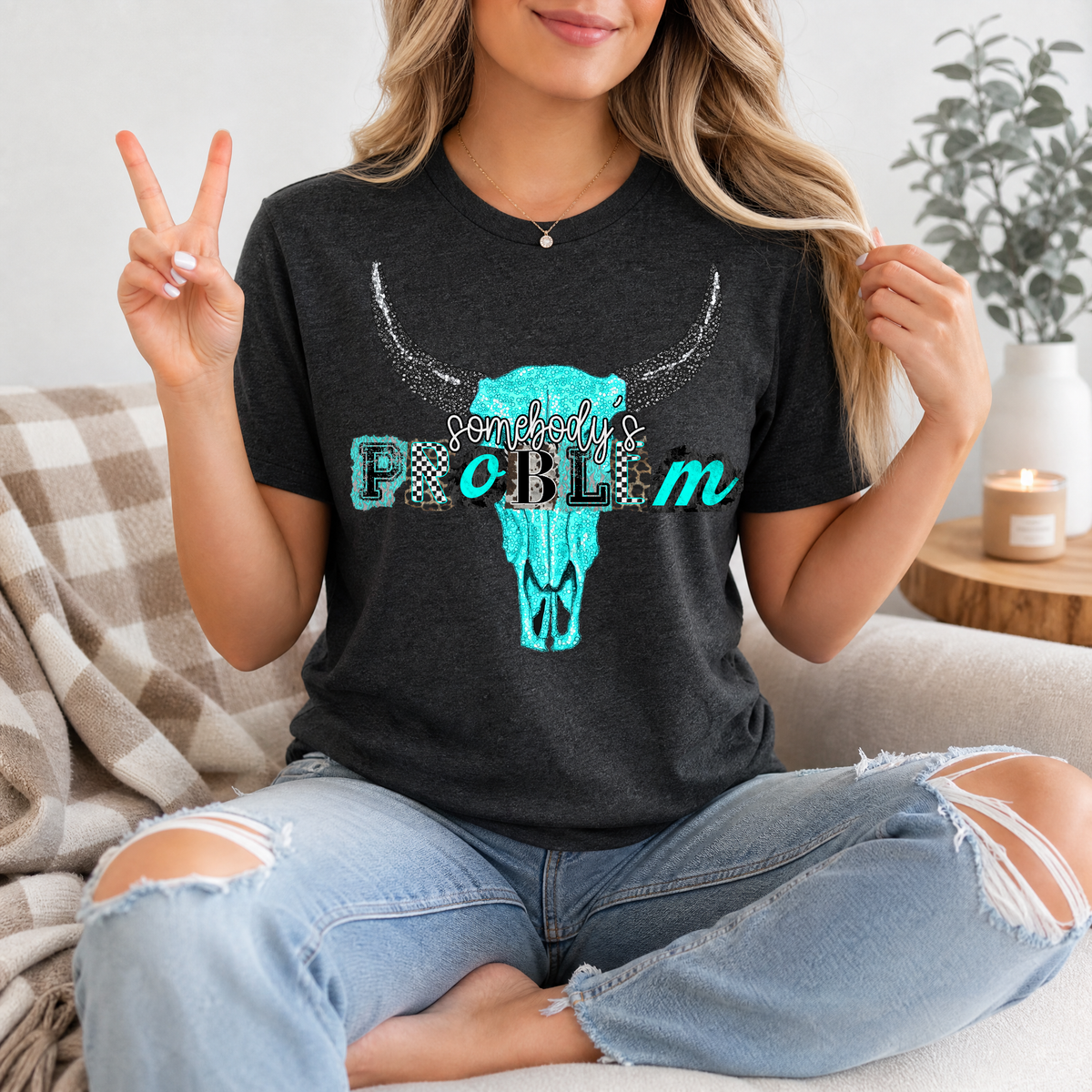 Somebody's Problem Longhorn Premium Graphic Tee