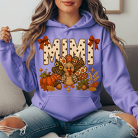 Mimi Thanksgiving Turkey & Rust Bows Graphic Hoodie