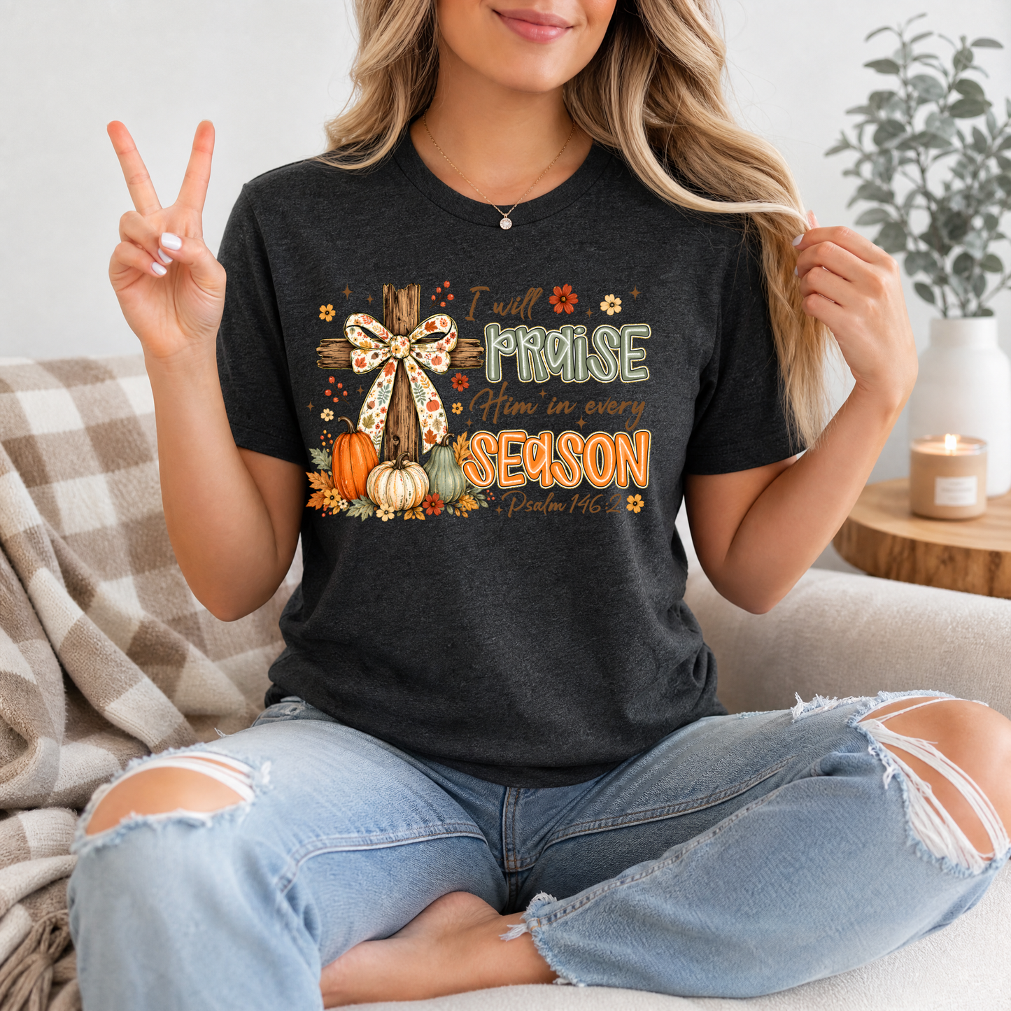 Praise Him in Every Season Premium Graphic Tee