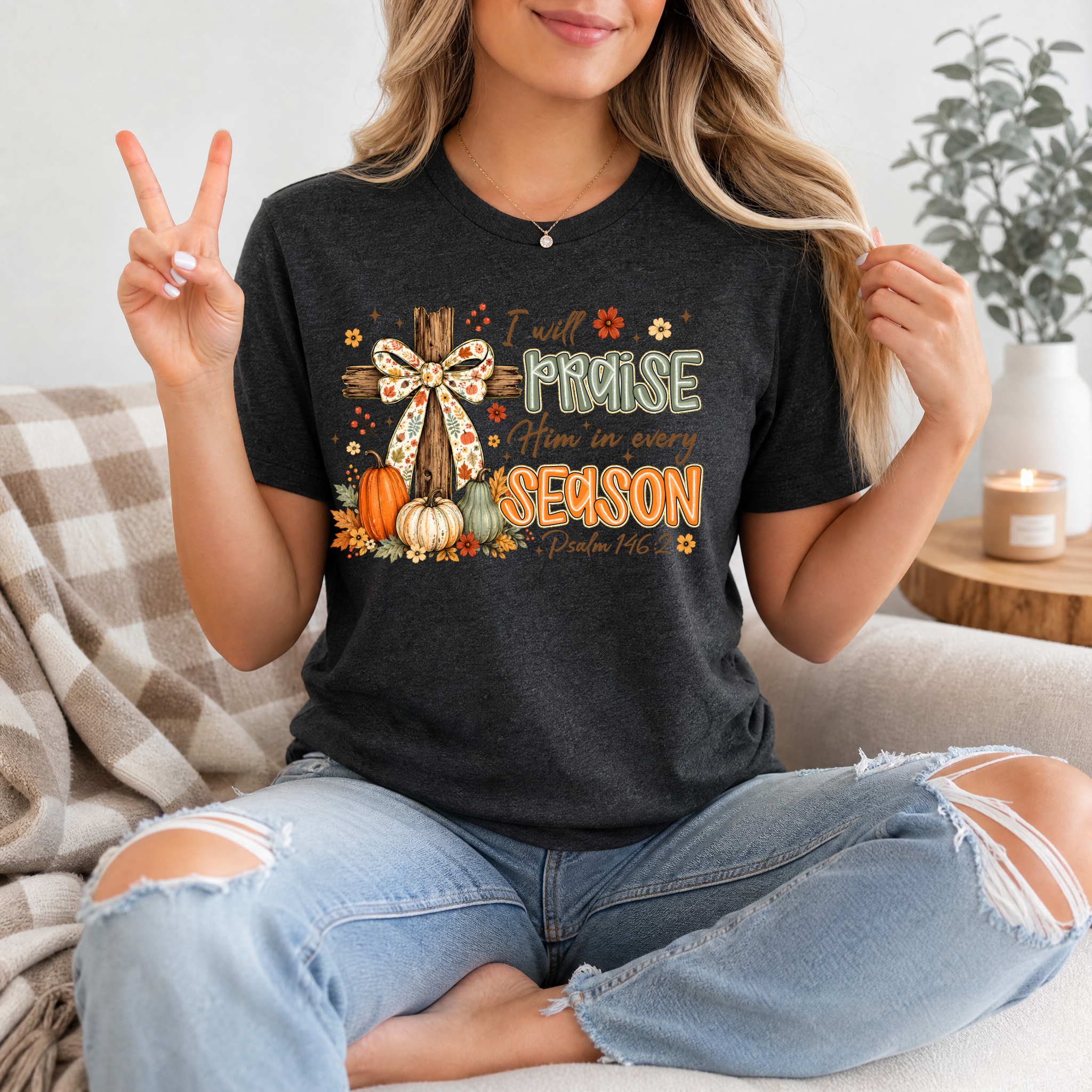 Praise Him in Every Season Premium Graphic Tee