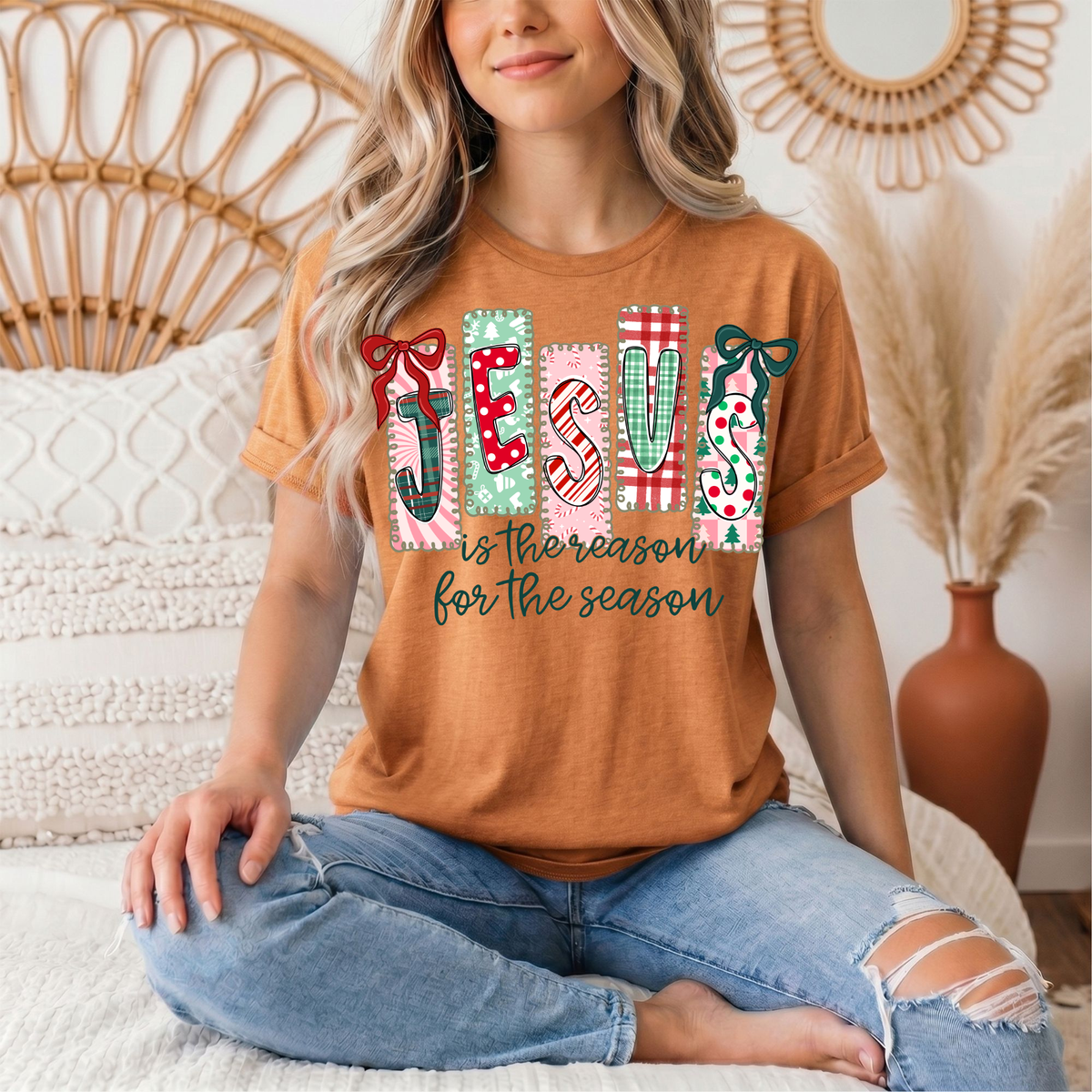 Jesus Is the Reason for the Season Christmas Graphic Tee