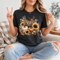 Leopard Pumpkin Sunflower Premium Graphic Tee