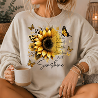 Be the Sunshine Sunflower Butterfly Crewneck Sweatshirt