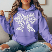 Floral Lace Bow Graphic Hoodie
