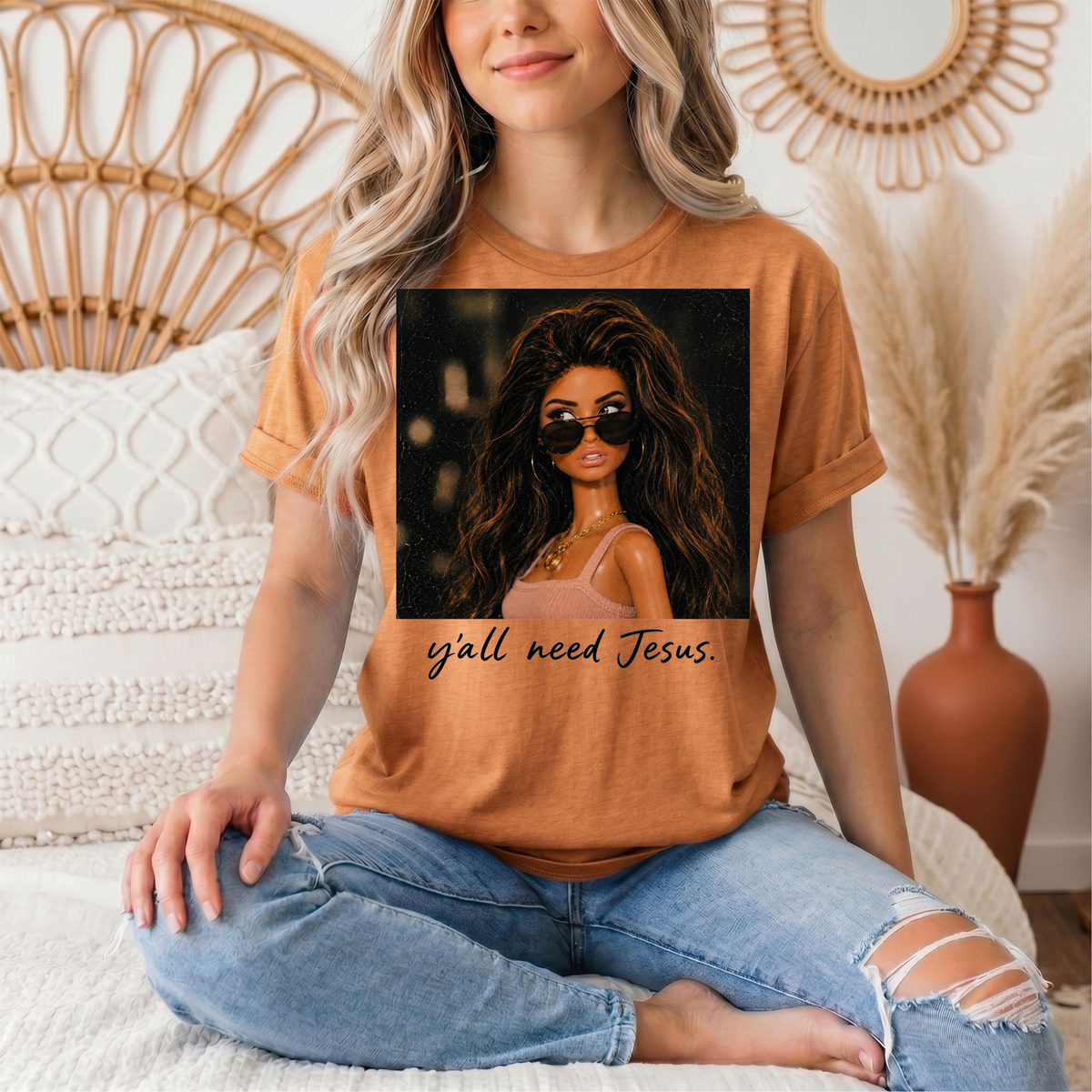 Y'all Need Jesus Doll Graphic Tee