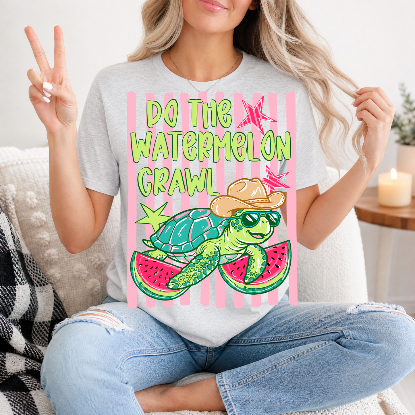 Watermelon Crawl Turtle Premium Graphic Tee