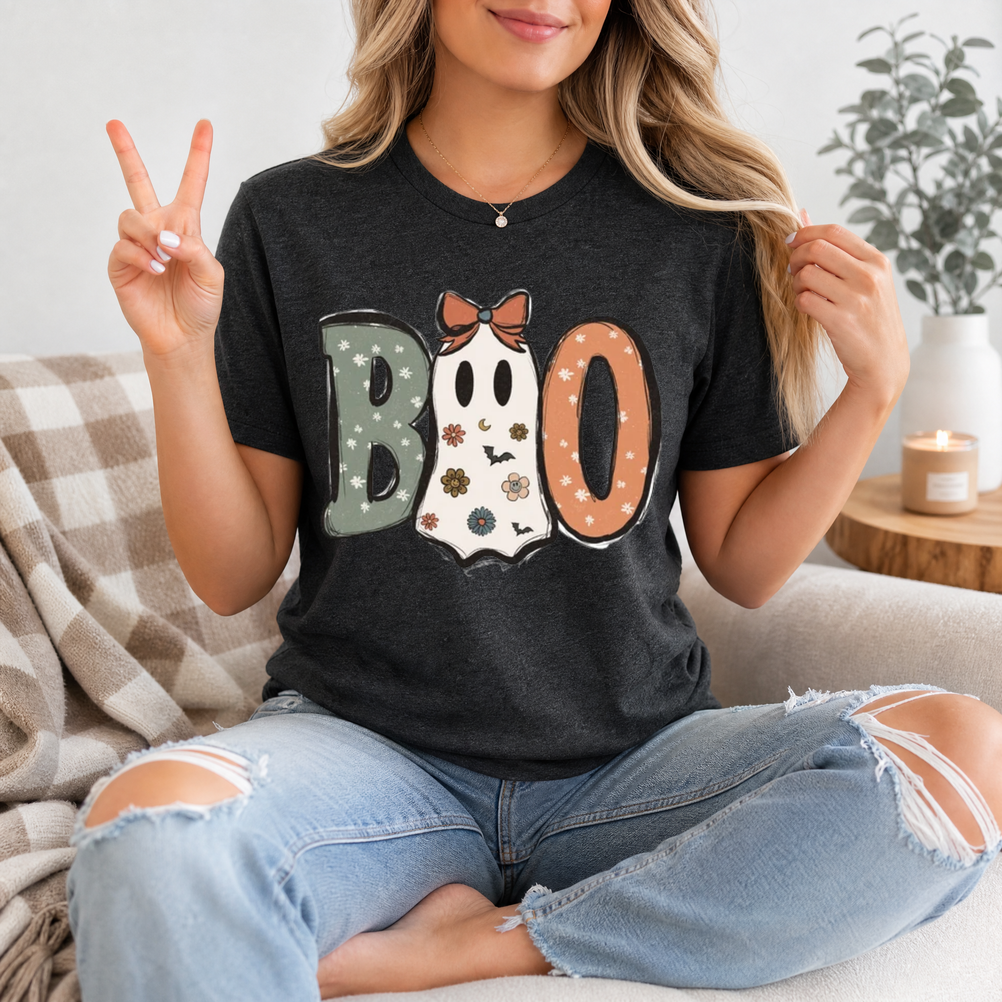 Boo Bow Ghost Premium Graphic Tee