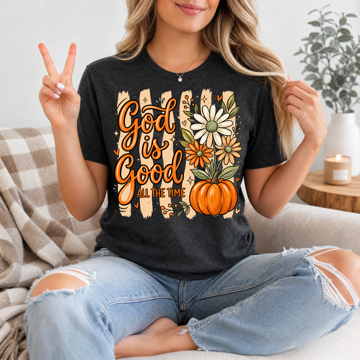 God Is Good Pumpkin Premium Graphic Tee