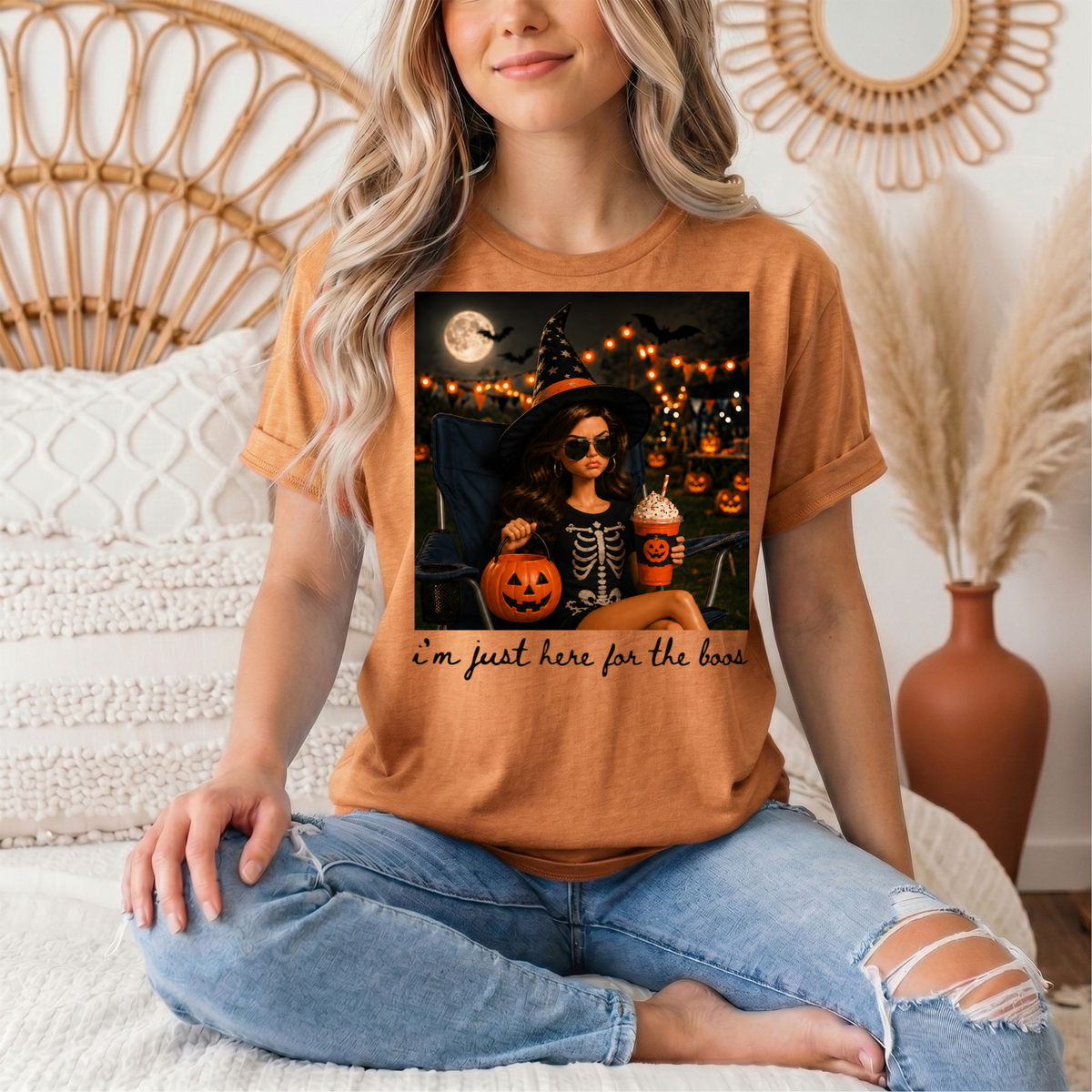 I'm Just Here for the Boos Halloween Graphic Tee