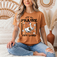 Off To Praise The Lord Christian Graphic Tee