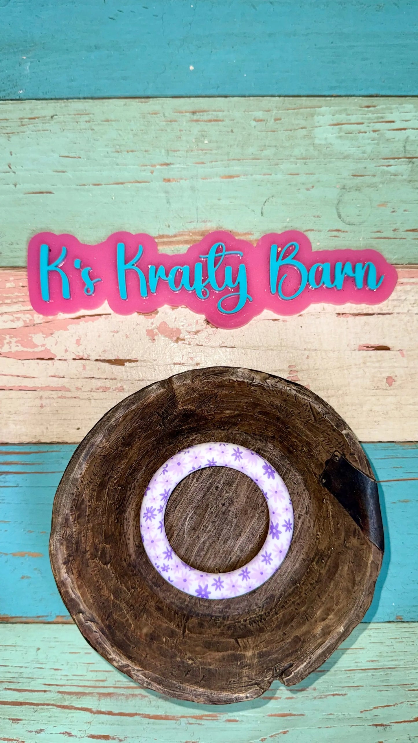 65mm Silicone Round Ring- printed/ patterns K's Krafty Barn