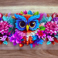 #61 Owl with flowers K's Krafty Barn