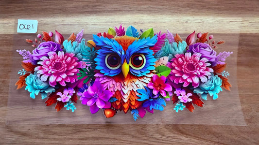 #61 Owl with flowers K's Krafty Barn