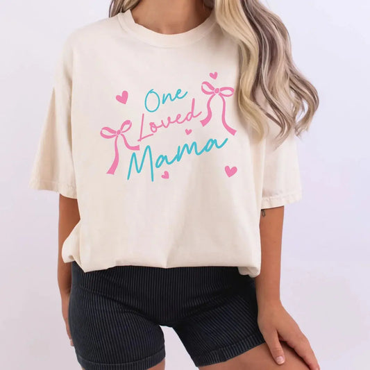One Loved Mama Shirt – Cute Bow Mom Graphic Tee K's Krafty Barn