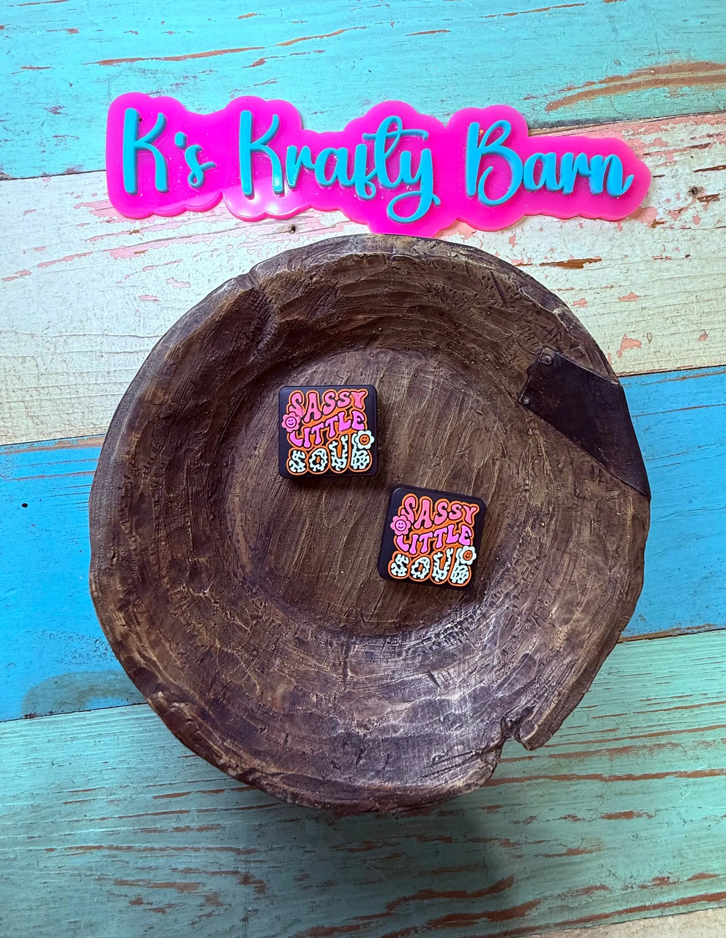 Silicone Focal Bead- Sassy little soul K's Krafty Barn