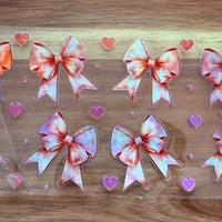 #83 Peach bows-holographic K's Krafty Barn