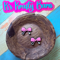 Silicone Focal Bead- Pink nurse stethoscope bow K's Krafty Barn
