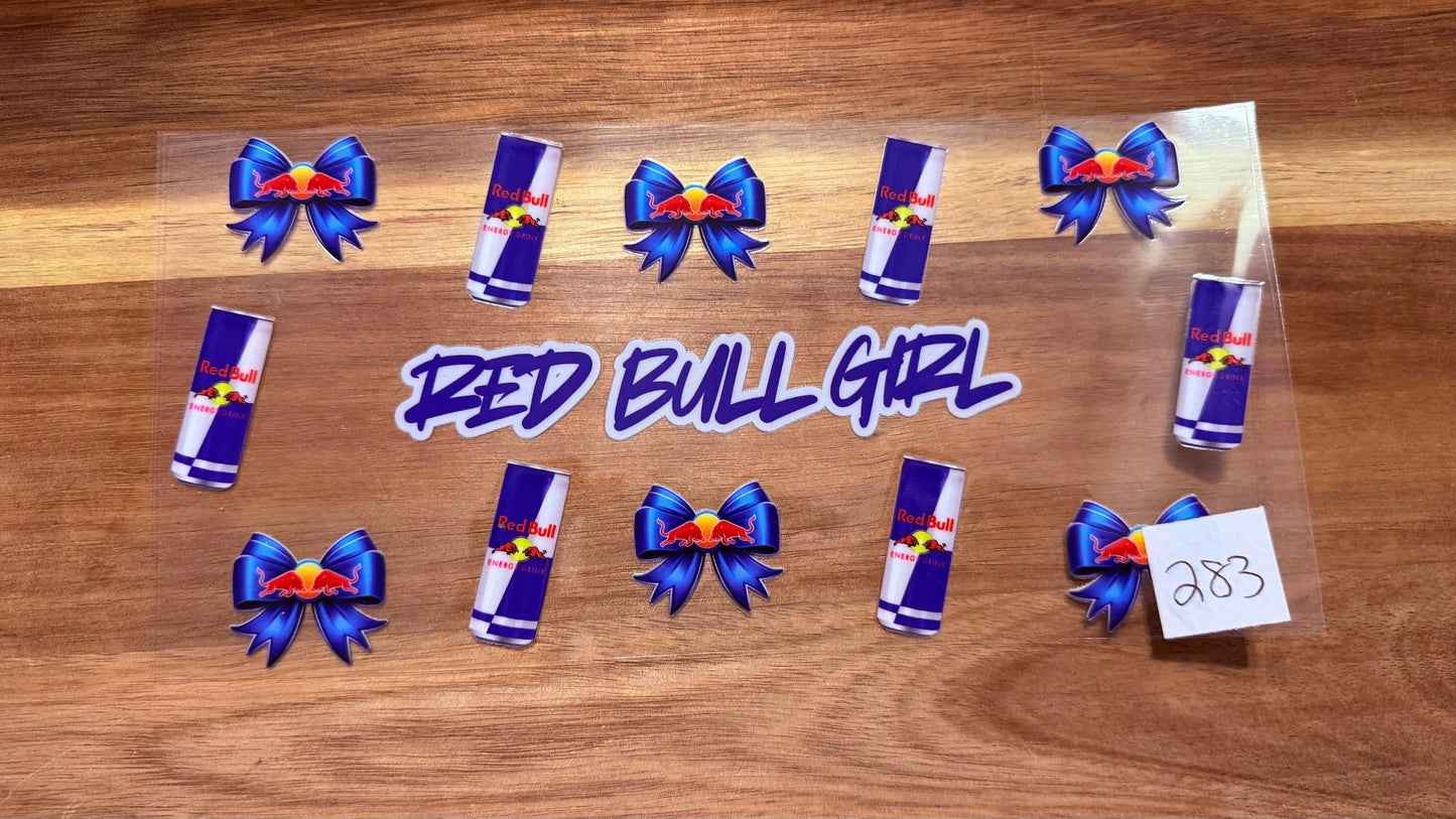 #283 Red B Girl Blue Bow with wings K's Krafty Barn