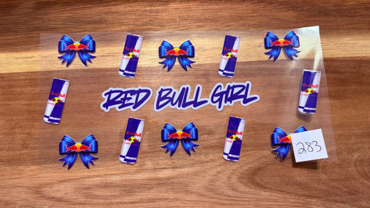 #283 Red B Girl Blue Bow with wings