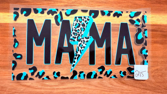 #215 Mama with teal lightning bolt