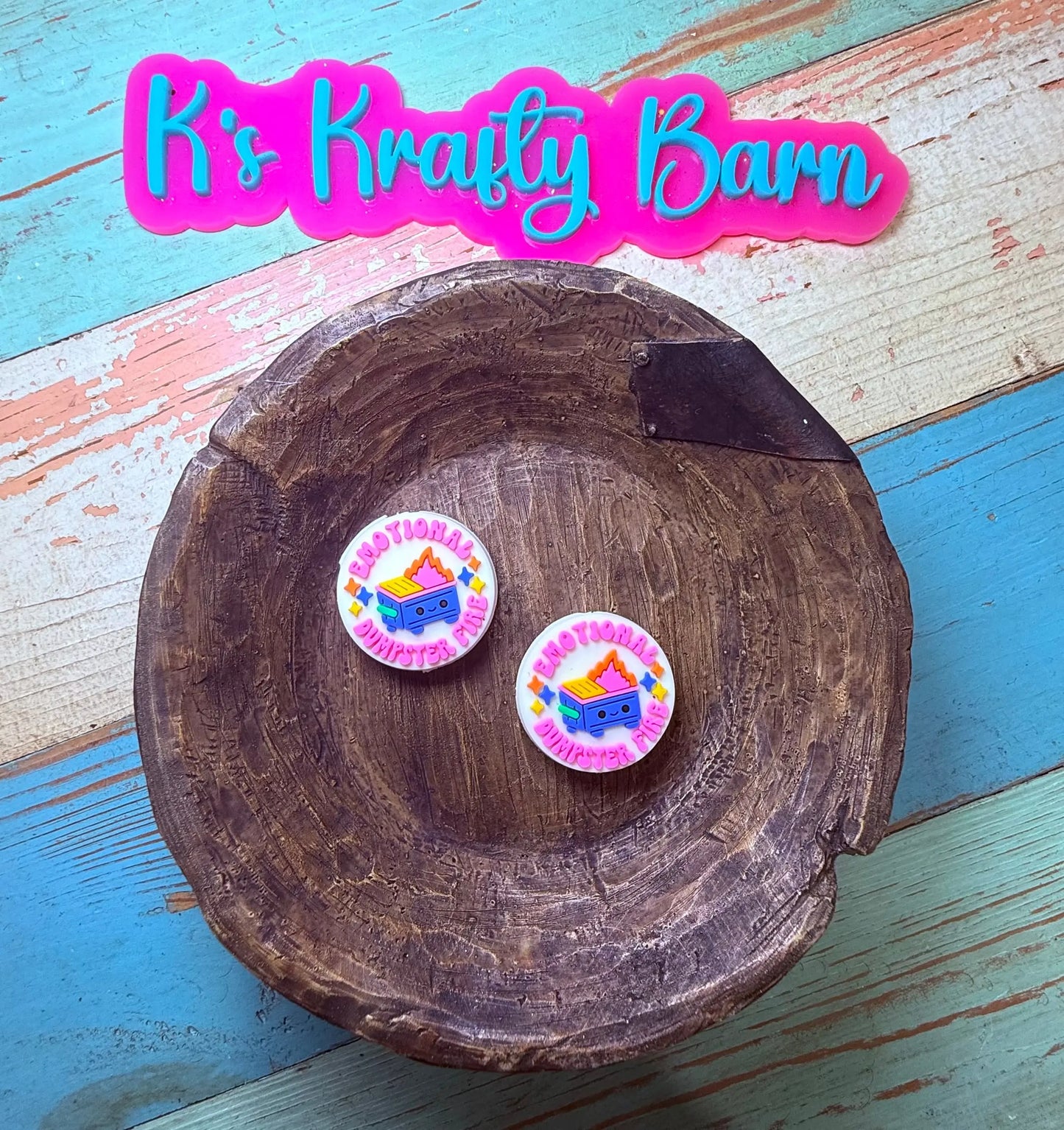 Silicone Focal Bead- Emotional Dumpster Fire K's Krafty Barn