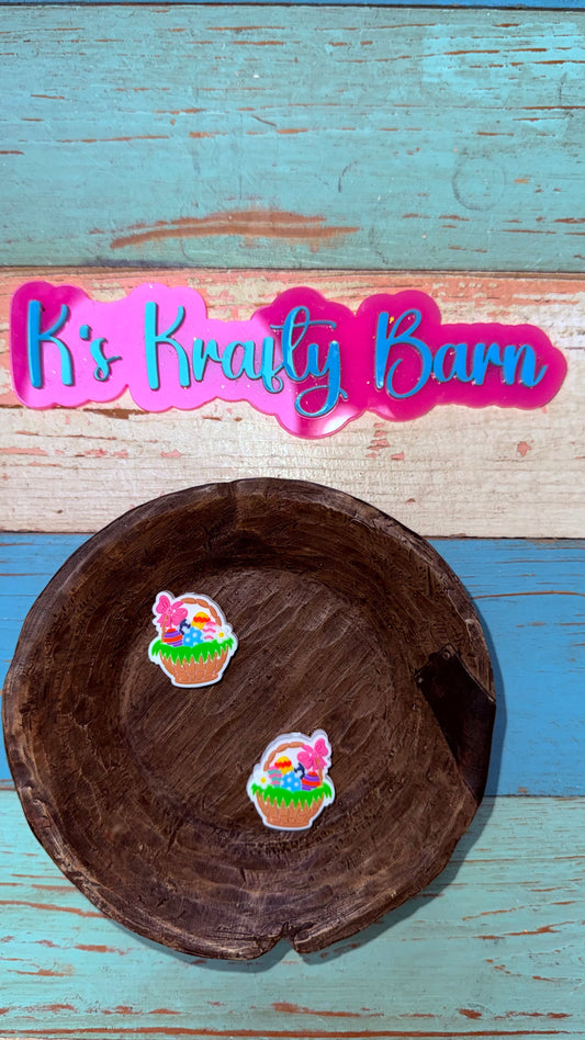 Wholesale Silicone Focal Bead- Basket full of eggs