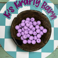 15mm Solid Silicone Beads- Pastel Lavender