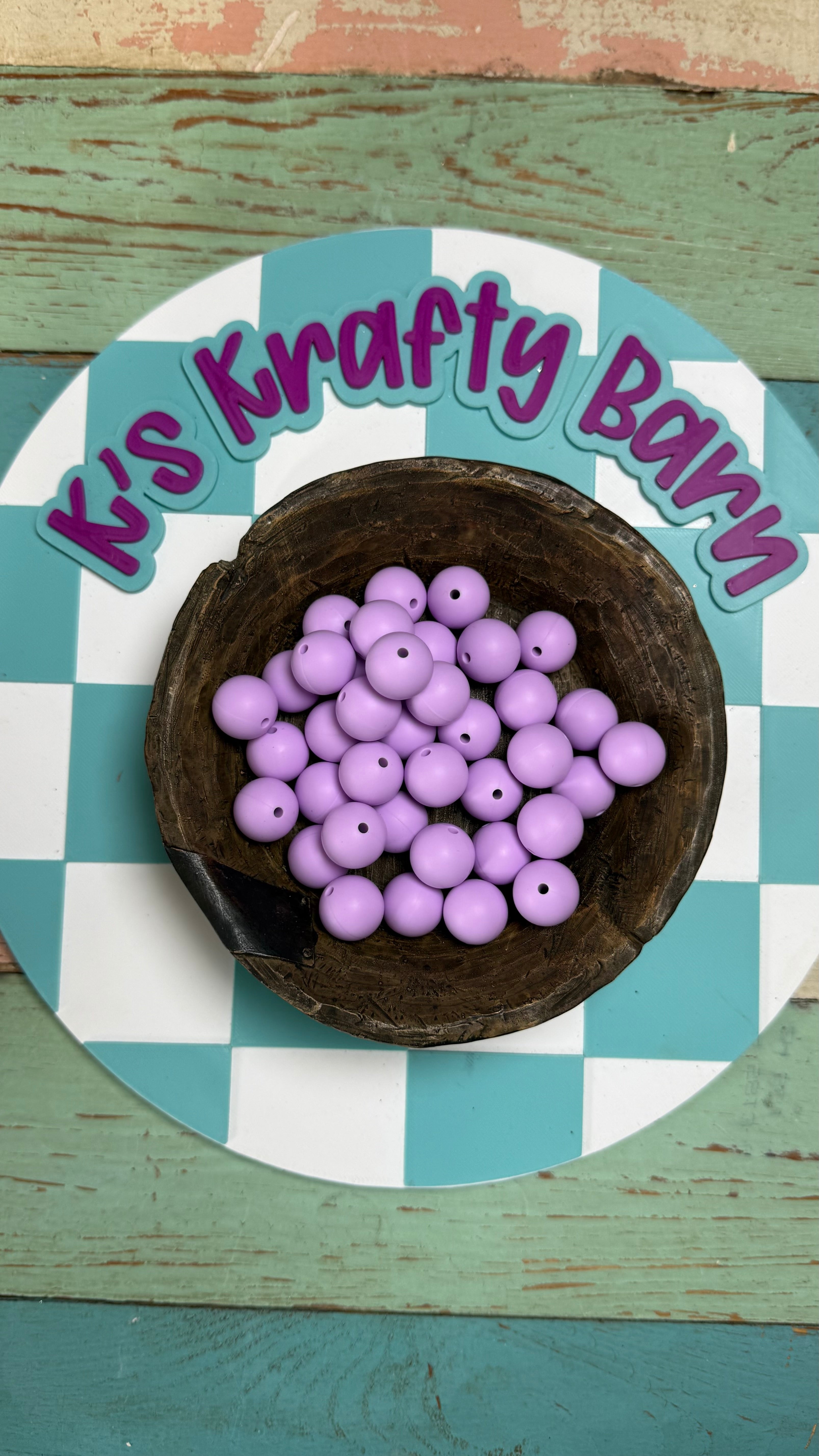 15mm Solid Silicone Beads- Pastel Lavender