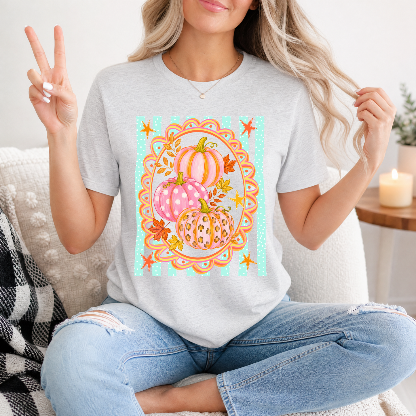 Autumn Pumpkin Glow Premium Graphic Tee