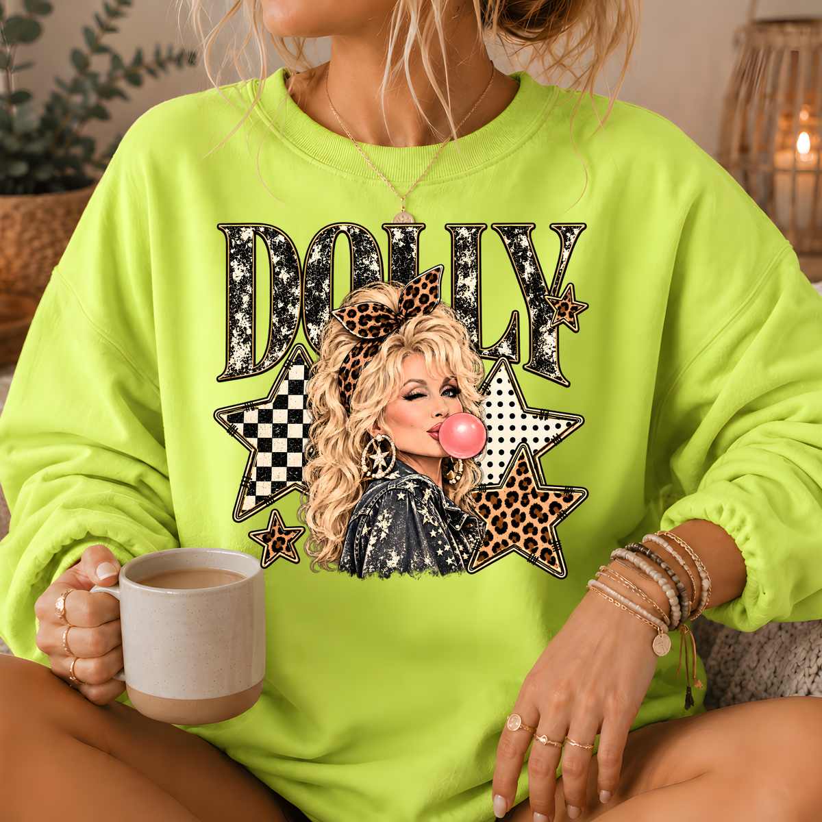 Dolly Bubblegum & Stars Crewneck Sweatshirt