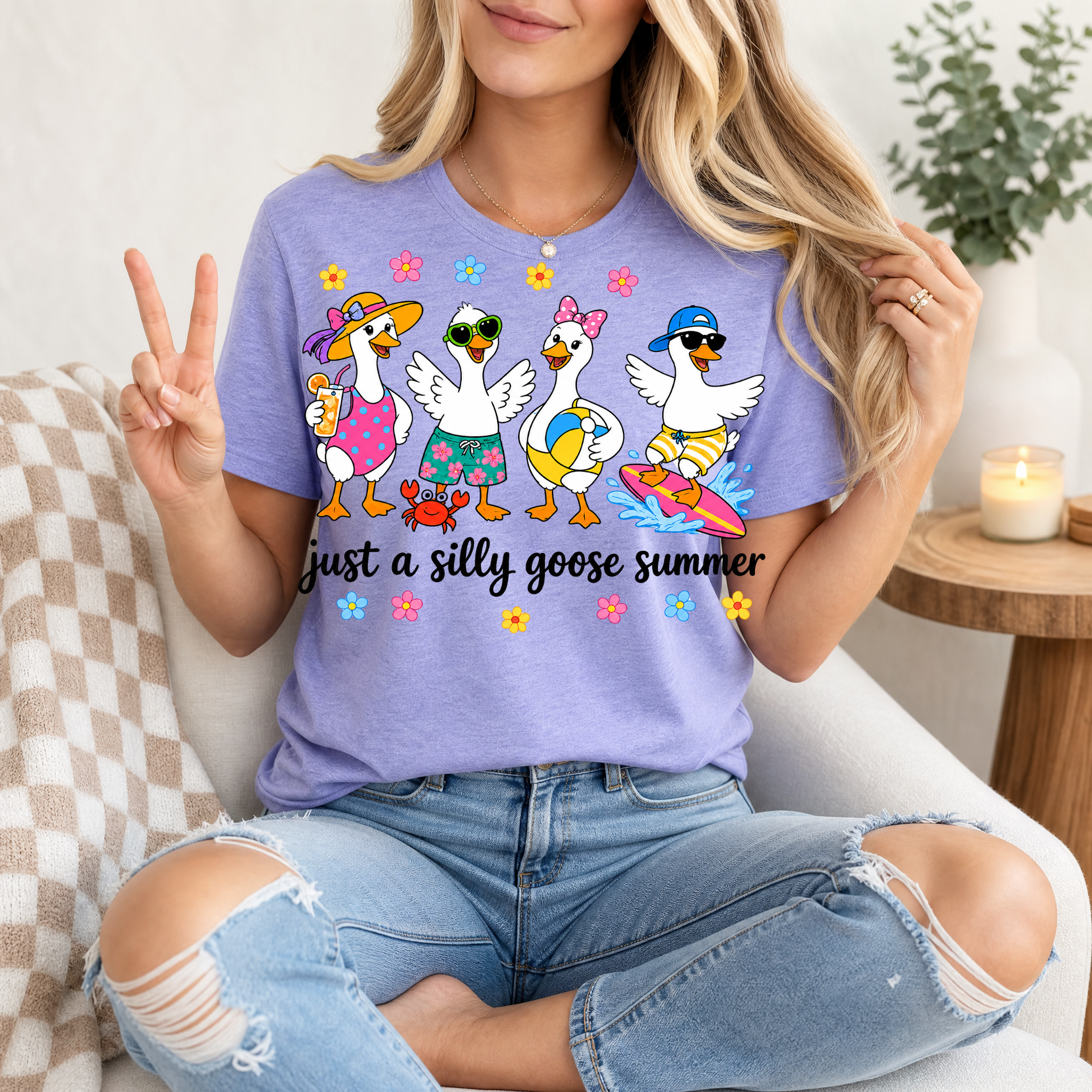 Just A Silly Goose Summer Premium Graphic Tee