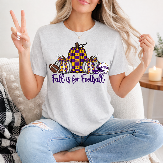 Fall Is For Football - Louisiana Premium Graphic Tee