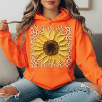 Sunflower Leopard Stripe Graphic Hoodie