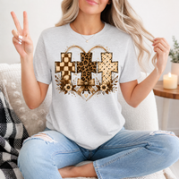 Christian Cross Trio Floral & Bow Graphic Tee