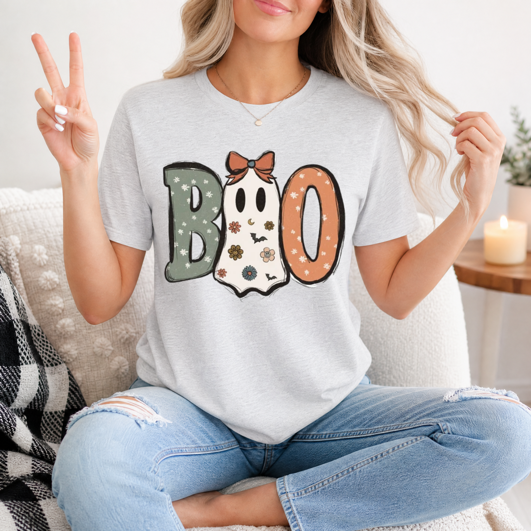 Boo Bow Ghost Premium Graphic Tee